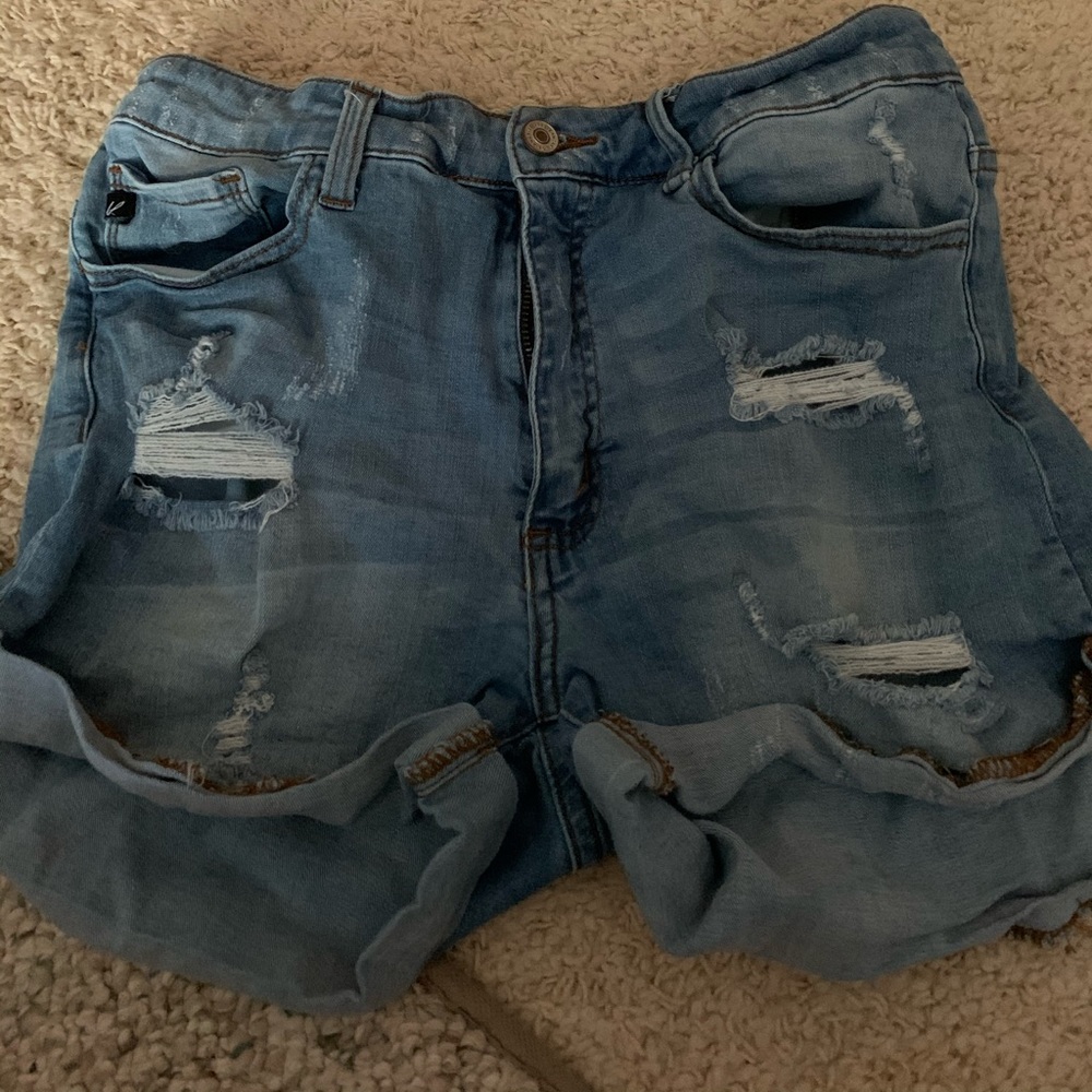 Jean shorts.